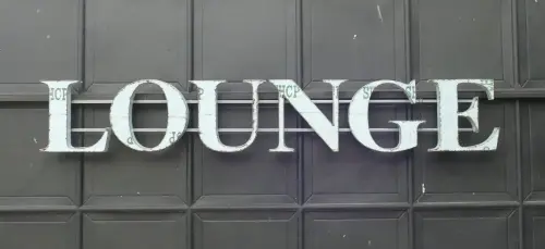 Product image of the product “Capital Letters - LOUNGE on metal frame Height about 50cm. white color letter. ”